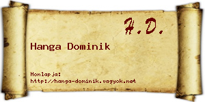 Hanga Dominik névjegykártya